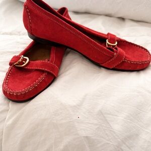 Red Suede Loafers